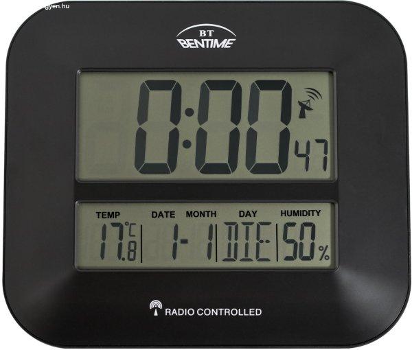 Bentime Rádióvezérlésű
óra/ébresztőóra hőmérővel és
páratartalom-mérővel H17-ET843BK