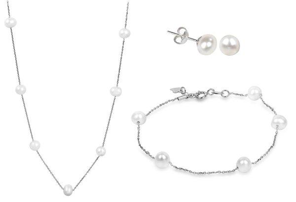 JwL Luxury Pearls Kedvezményes gyöngy ékszer szett JL0355 és
JL0353 (nyaklánc, karkötő, fülbevaló)