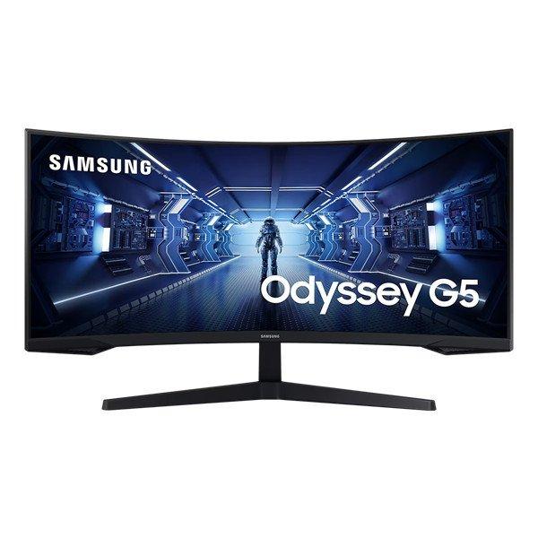 SAMSUNG Ívelt Gaming 165Hz VA monitor 34" G5, 3440x1440, 21:9, 250cd/m2,
1ms, HDMI/DisplayPort