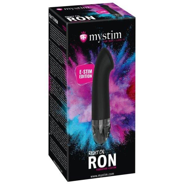 mystim Right on Ron E-Stim - akkus, elektro G-pont vibrátor (fekete)