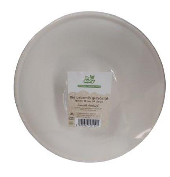 Gulyás tányér, PLA, lebomló, 710 ml, 21 cm, 20 db, fehér