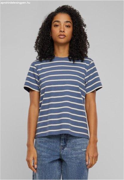 Urban Classics Ladies Striped Boxy Tee whitesand/vintageblue