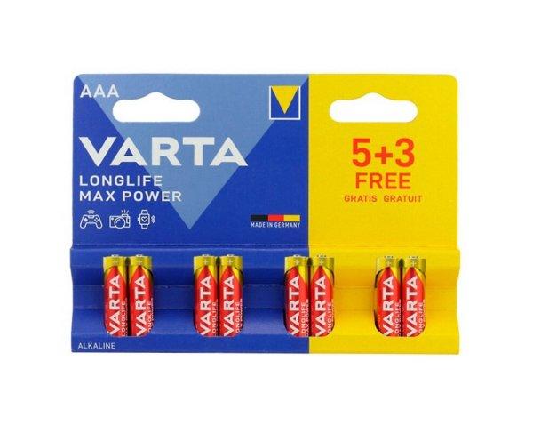 Varta Longlife Max Power AAA mikró elem (LR03) BL/5+3 4703