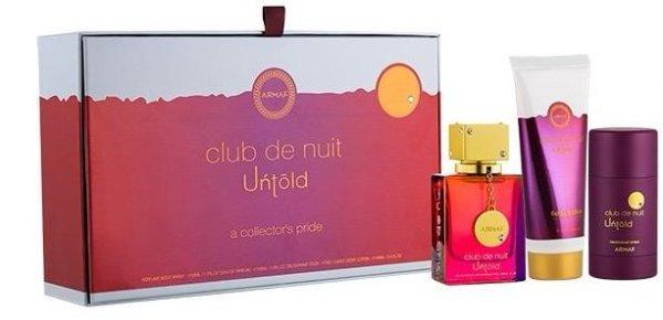 Armaf Club De Nuit Untold - EDP 105 ml + testápoló 100 ml +
szilárd dezodor 75 g