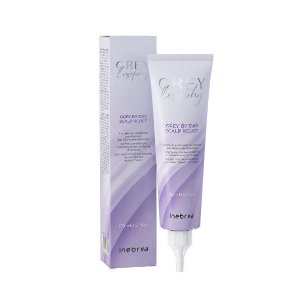 Inebrya Tisztító kúra az ősz és platinaszőke haj
egészséges fejbőréért Grey By Day (Scalp Relief) 150
ml