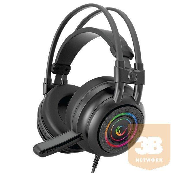 Rampage Fejhallgató - RM-K2 X-QUADRO RGB (7.1, mikrofon, USB,
hangerőszabályzó, nagy-párnás, 2.2m kábel, fekete)