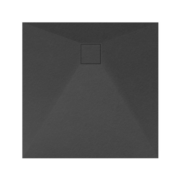 Welland kőhatású zuhanytálca szifonnal 90 x 90 cm - fekete (GT-9090SS)