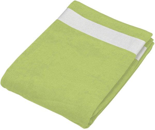 Uniszex pamut velur fürdőlepedő, Kariban KA118, Lime/White-100X160