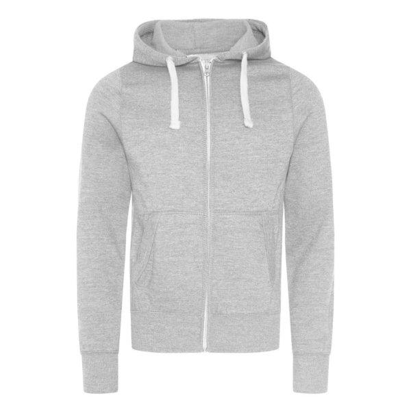 Just Hoods Uniszex cipzáros-kapucnis férfi pulóver AWJH052, Heather Grey-2XL