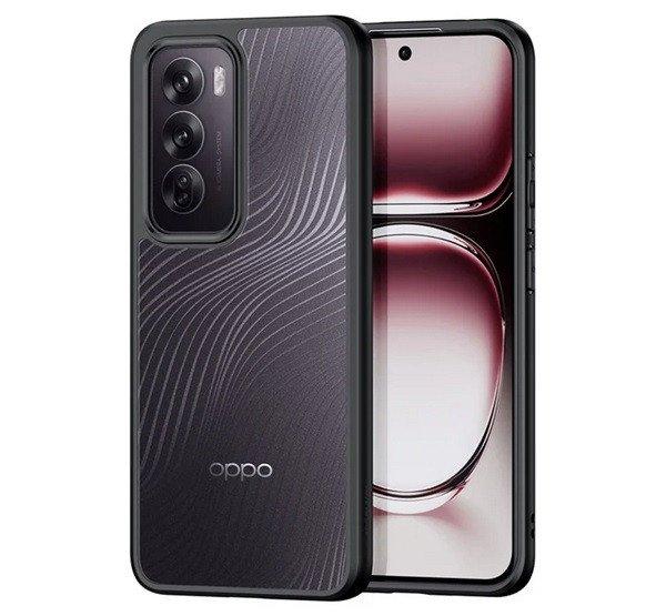 DUX DUCIS AIMO műanyag telefonvédő (ütésállóság, szilikon keret,
kameravédő, matt, hullám) FEKETE Oppo Reno 12 5G