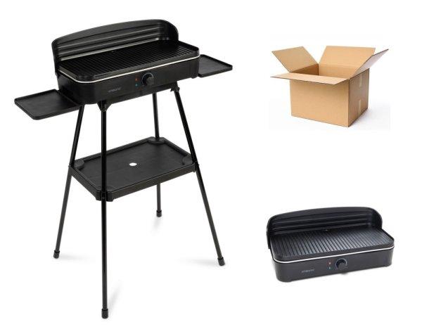 BONTOTT Ambiano ETG-3 asztali / állványos 2 az 1-ben 2200W elektromos grill,
grillsütő, szélfogóval, tároló polccal 50 x 25 cm sütőlappal (SEGS 2200
helyettesítő)