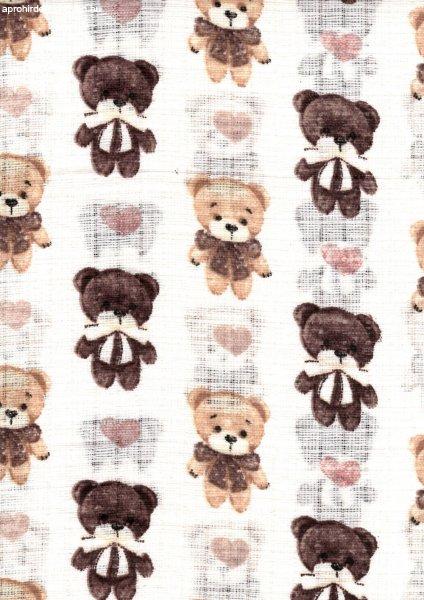 Mintás textil pelenka 1db-os - barna maci