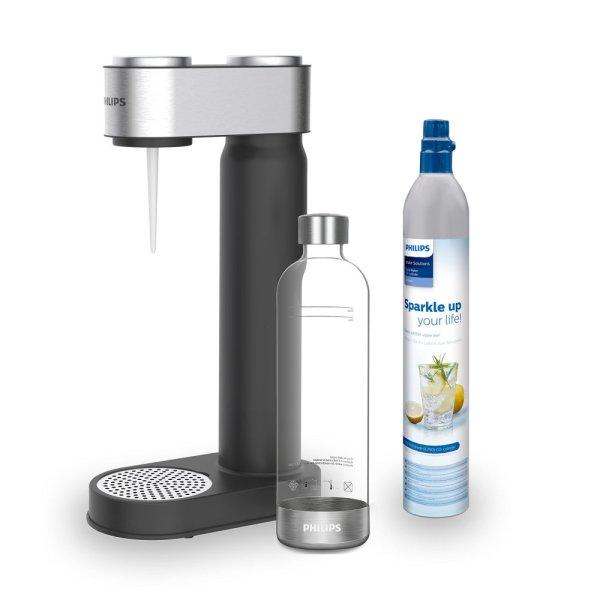 Philips GoZero inox Soda Maker ADD4902 fekete - inox prémium szódagép, házi
szódakészítő 1 db CO2 patronnal és 1 db 0.9 literes palackkal
(ADD4902BK/10)