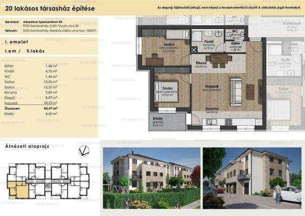 Arborétum Lakóparkban 69 m2-es erkélyes lakás