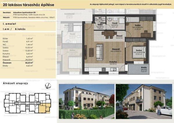 Arborétum Lakóparkban 69 m2-es erkélyes lakás