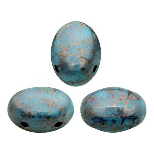 Samos® par Puca®gyöngy - Opaque Aqua Bronze - 5x8 mm