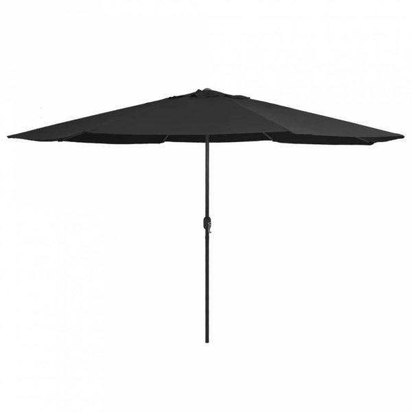 Fekete kültéri napernyő fémrúddal 400 cm