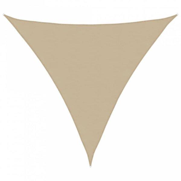 Bézs háromszög alakú oxford-szövet napvitorla 6 x 6 x 6 m