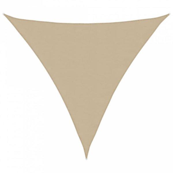 Háromszög alakú bézs oxford szövet napvitorla 3,6 x 3,6 x 3,6 m 