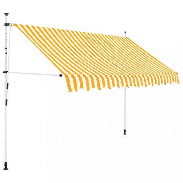 Narancssárga-fehér csíkos kézzel feltekerhető napellenző 250 cm