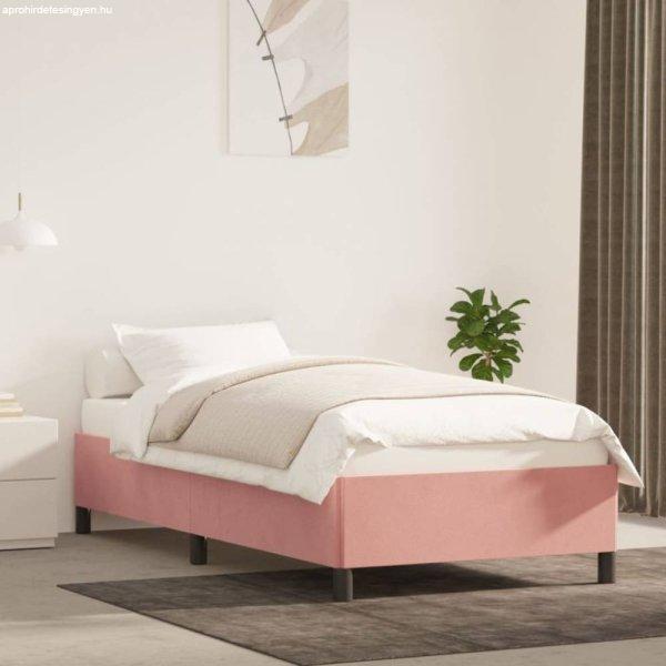 Rózsaszín bársony ágykeret 80 x 200 cm