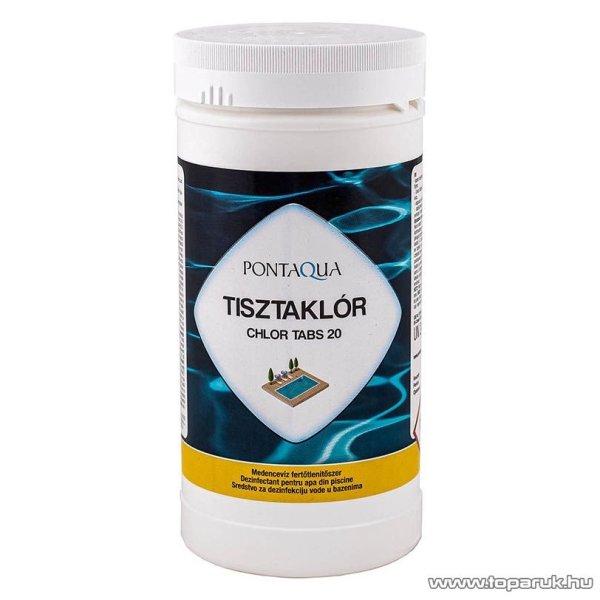 PoolTrend / PontAqua CHLOR TABS 20 (tisztaklór) medence fertőtlenítő
tabletta, klóros, 1 kg (50 db tabletta)