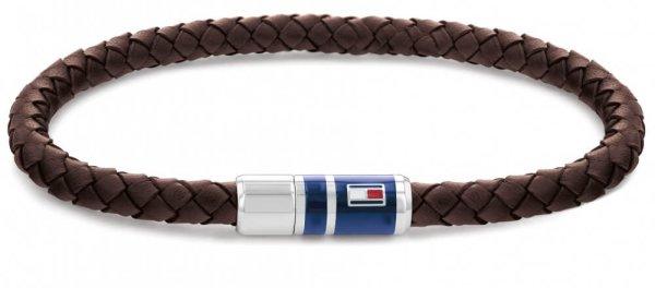 Tommy Hilfiger Barna bőr karkötő acél csattal 2790295