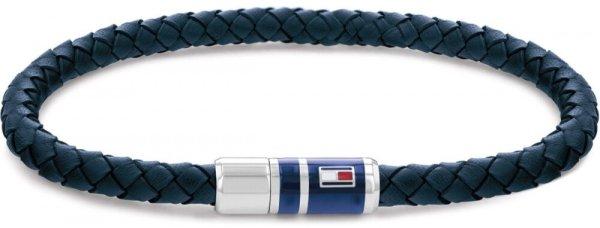 Tommy Hilfiger Sötétkék bőr karkötő acél
csattal 2790294