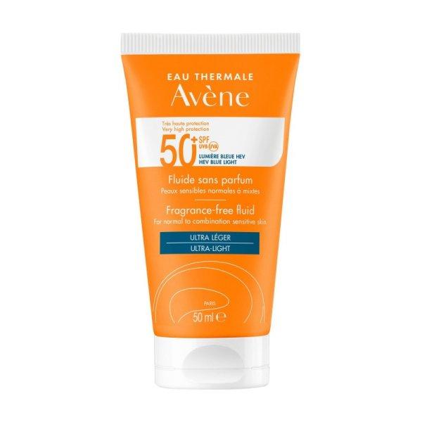 Avène Védő fluid érzékeny, normál és vegyes
bőrre SPF 50+ (Fragrance-Free Fluid) 50 ml