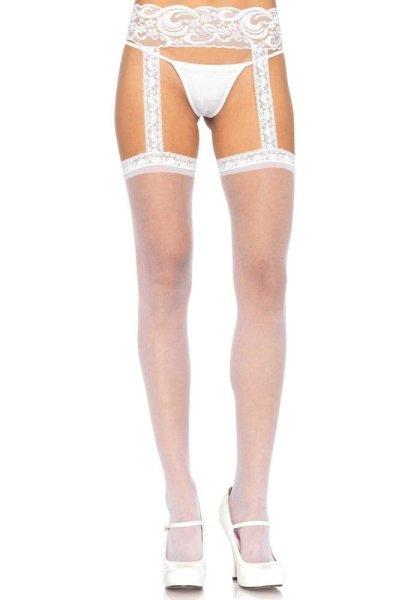  Sheer Thigh Highs - WHITE - O/S - HOSIERY 