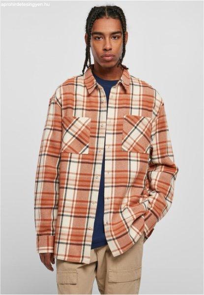 Urban Classics Long Oversized Checked Leaves Shirt softseagrass/red