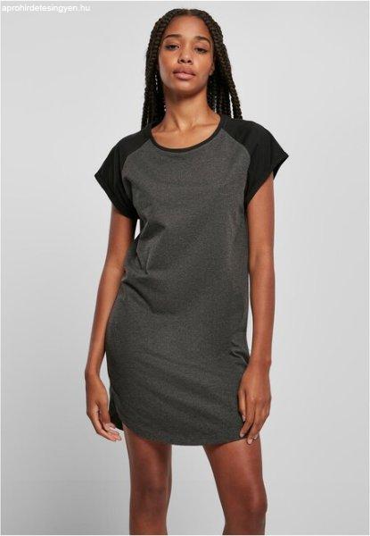 Urban Classics Ladies Contrast Raglan Tee Dress charcoal/black