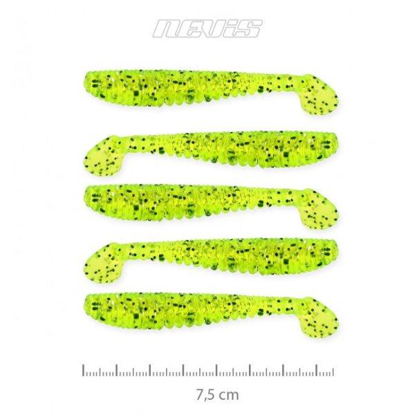 Nevis Impulse Shad 7.5cm 5db gumihal (9721-823) Zöld flitter