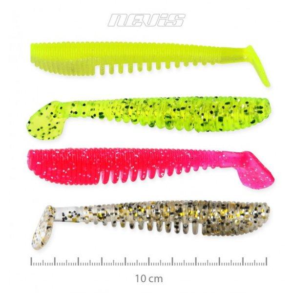 Nevis Impulse Shad 10cm 4db gumihal (9721-199) vegyes szín