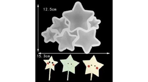 6 adagos csillag alakú szilikon nyalóka forma