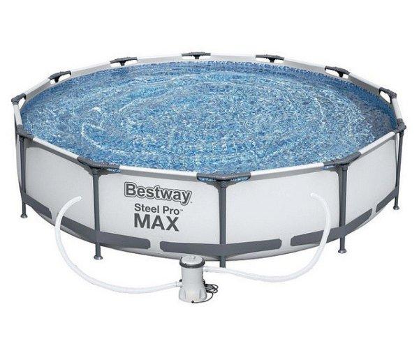 Bestway BAHAMA Superior Grey 366 x 76 cm fémvázas 6,5 m3 kerti medence szett
vízforgatóval