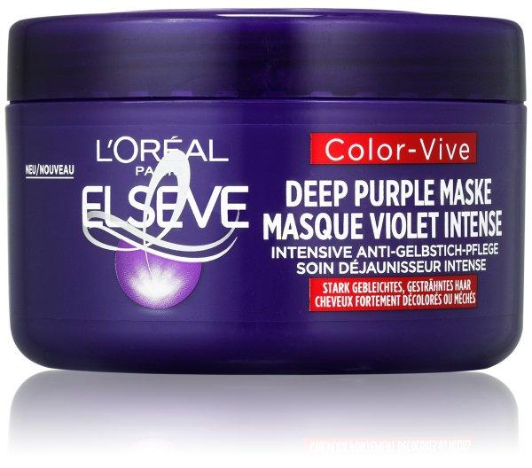 L´Oréal Paris Maszk a haj sárga tónusainak
semlegesítésére Elseve Color-Vive (Deep Purple Mask) 250 ml