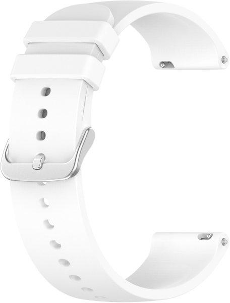 4wrist Univerzális szilikon szíj ezüst csattal 22 mm - White