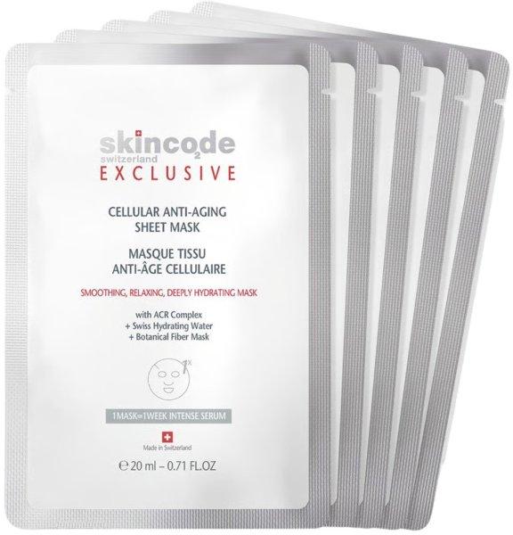 Skincode Szövet arcmaszk Exclusive (Cellular Anti-Aging Sheet Mask) 5 x 20
ml