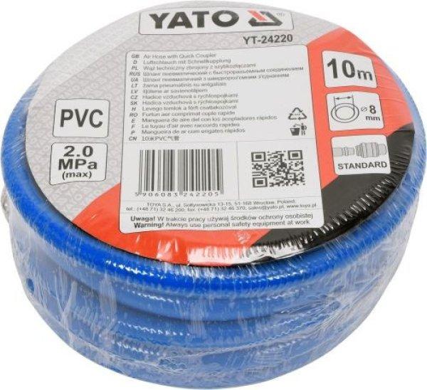 Yato Légtömlő 8Mm X 10M, Pvc, Gyorscsatlakozókkal