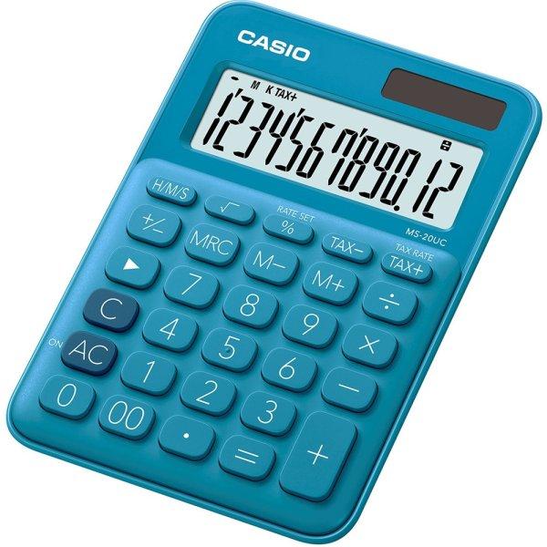 Számológép asztali 12 digit nagy, döntött kijelző Casio MS 20 UC kék