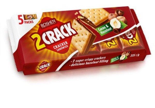 Roshen 2CRACK 235G Kakaós És Mogyorós Krémmel Töltött Keksz