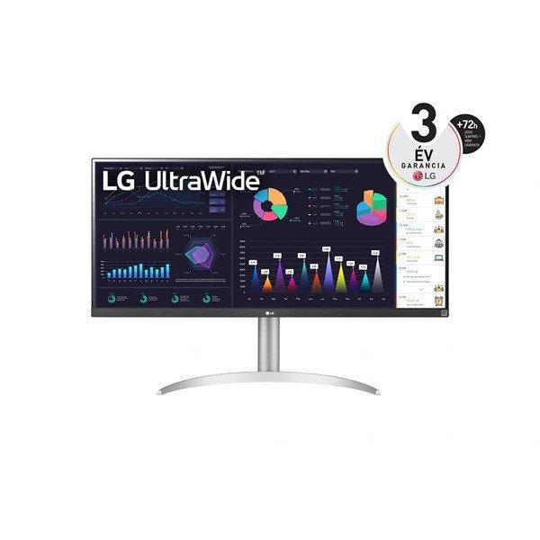 LG Monitor 34" - 34WQ650-W (IPS; 21:9; 2560x1080; 5ms; 400cd; HDMIx2,
USB-C; HDR400; sRGB99%, Spkr., Mag.áll)