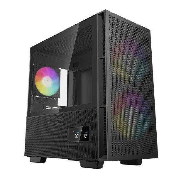 DeepCool Számítógépház - CH360 DIGITAL (fekete, 2x14cm +1x12 venti,
Mini-ITX / Micro-ATX, 1xUSB3.0, A-RGB, fekete)