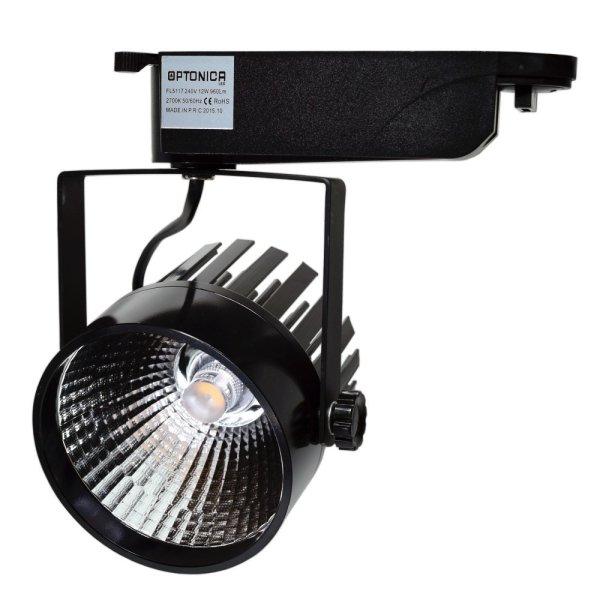 OPTONICA BELTÉRI LED REFLEKTOR / 12W / fekete / hideg fehér / FL5127