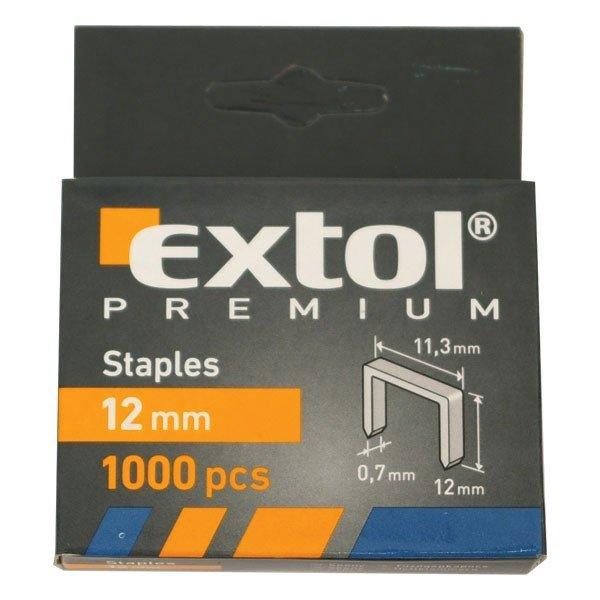 EXTOL PREMIUM tűzőgépkapocs (11,3×0,52×0,7); 12mm, 1000db