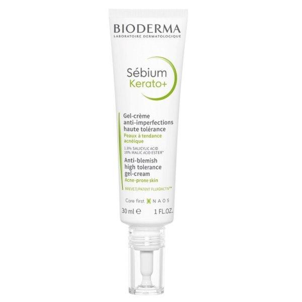 Bioderma Gél krém bőrhibák ellen Sébium Kerato+
(Anti-Blemish High Tolerance Gel-Cream) 30 ml