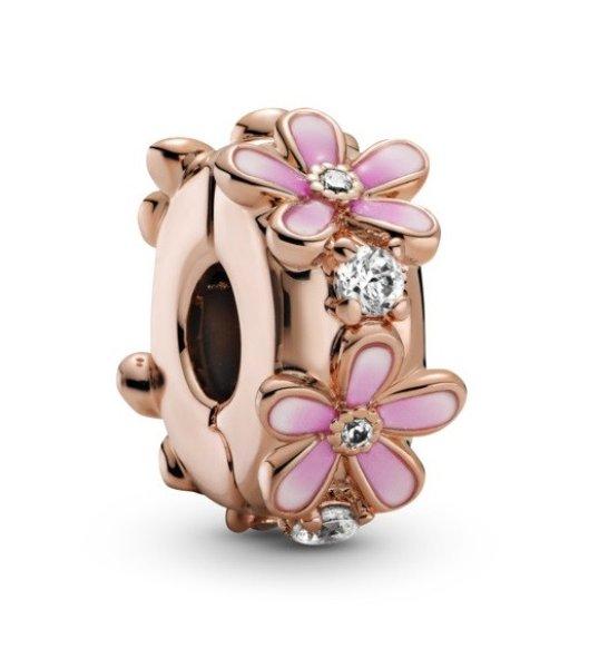 Pandora Bronz klip Rózsaszín virágok 788809C01