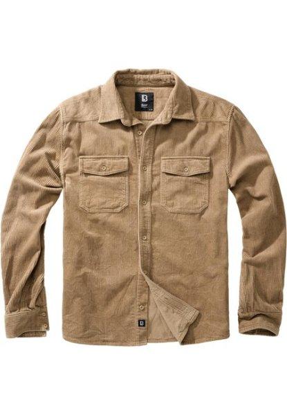 Brandit Corduroy Classic Shirt Long Sleeve camel