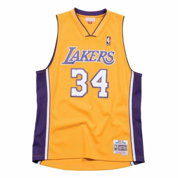 Mitchell & Ness Los Angeles Lakers #34 Shaquille O'Neal yellow Swingman
Jersey (SMJYGS18179)